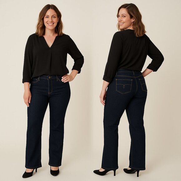 RALPH LAUREN✨ LAUREN Classic Bootcut Mid-Rise Jeans👖 Size 10P 🌟 - Picture 1 of 16
